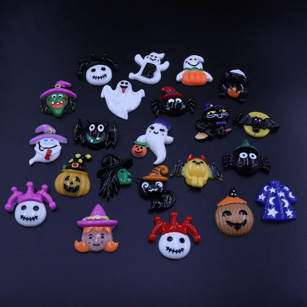 Hot Sale 32*20mm Flat back Charm Halloween Resin Boots Cabochons for Embellishment Accessories Crafts