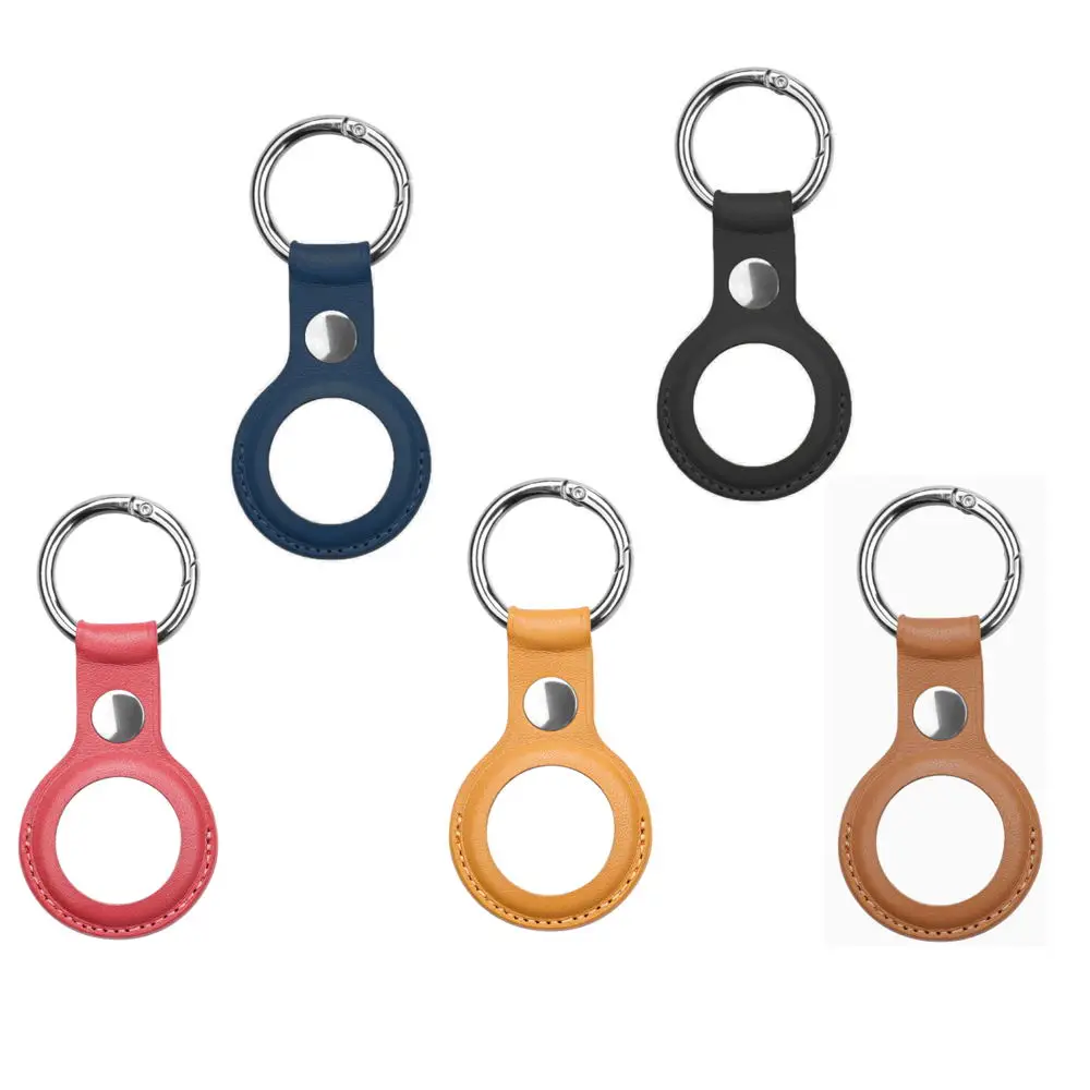 
For AirTags Genuine Leather Case Cover Basic Leather with Key Ring Designed for AirTag Case 2021 Attach to Dog Collar 