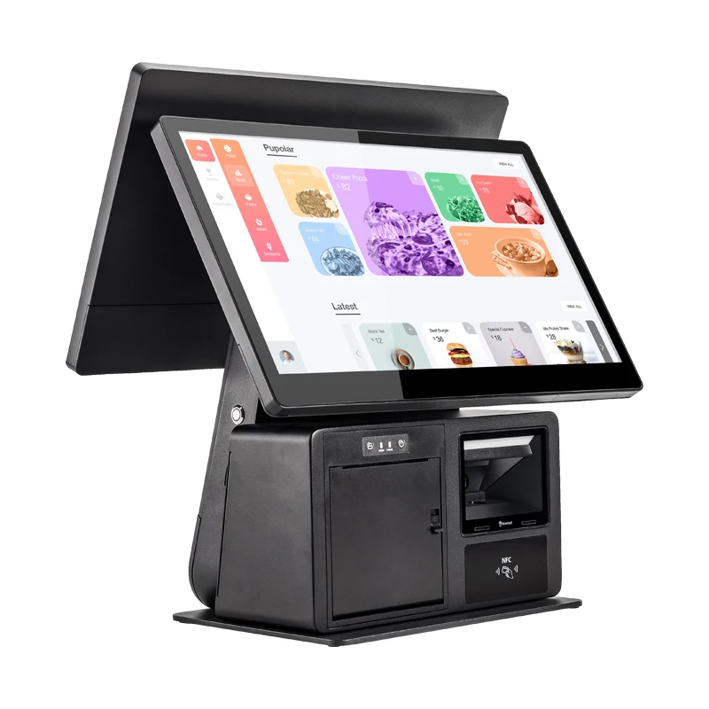 HD Dual Screen POS Terminal with Printer All in one POS NFC POS Machine Android Win