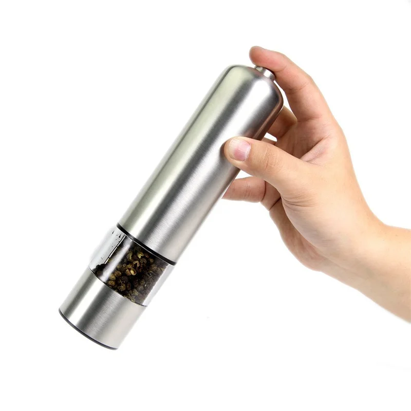 2023 Electric Salt Pepper Mill Stainless Steel One-handed operation Spice Mill