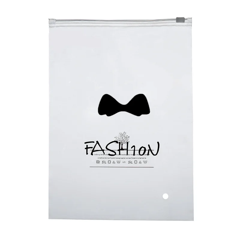 Logo printed Small  apparel custom Bow Tie poly plastic bag for clothing  packing