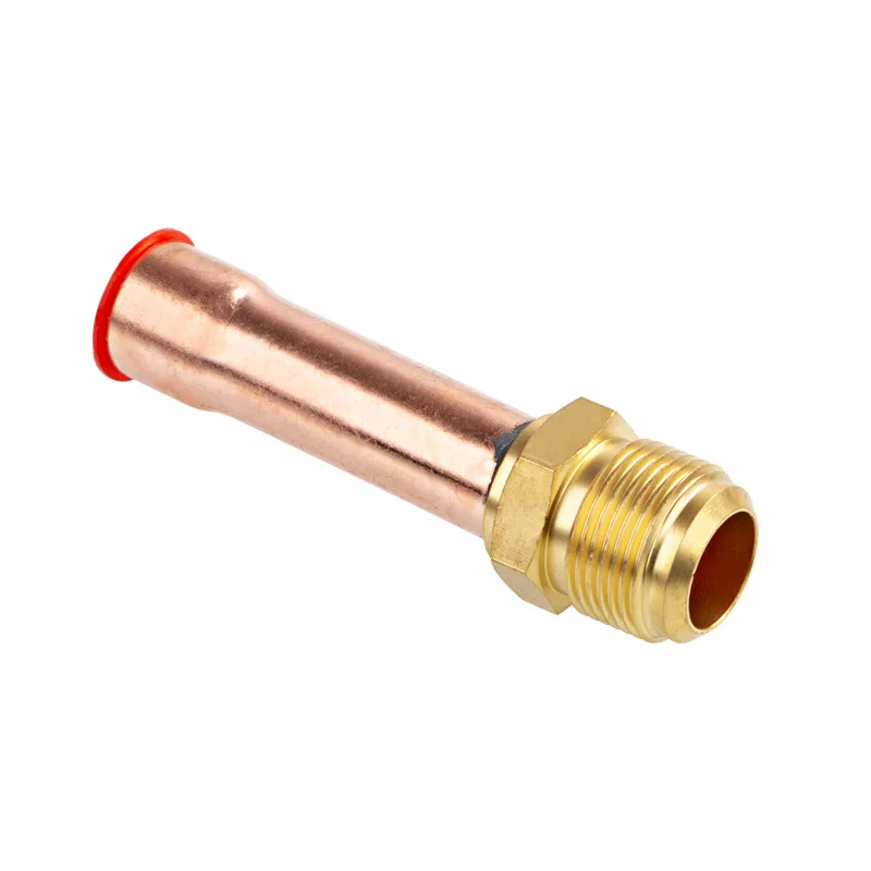 Brass Pipe Fitting 5/8 SAE Flare Connector Male Thread Adapter With Copper Tube For Air Conditioner HVAC System