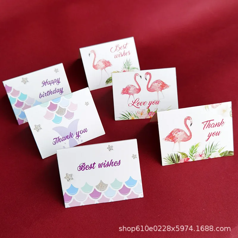 New High-End Listing Exquisite European Color Printed Cute Little Fresh Flower Shop Greeting Cards