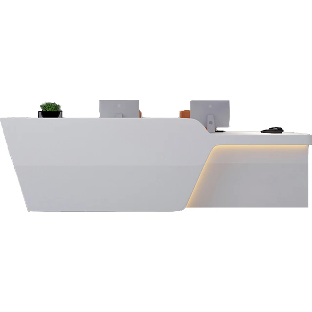 
Unique Shape Office Furniture Paint Curved Front Desk Reception Counter Welcome Desk 