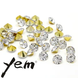 YEM Crystal Rhinestone Resin Stone LCT Color SS6 SS8 SS10 SS12 SS14 SS16 SS45 Pointed Back Non Hot-fix Fancy Rhinestone