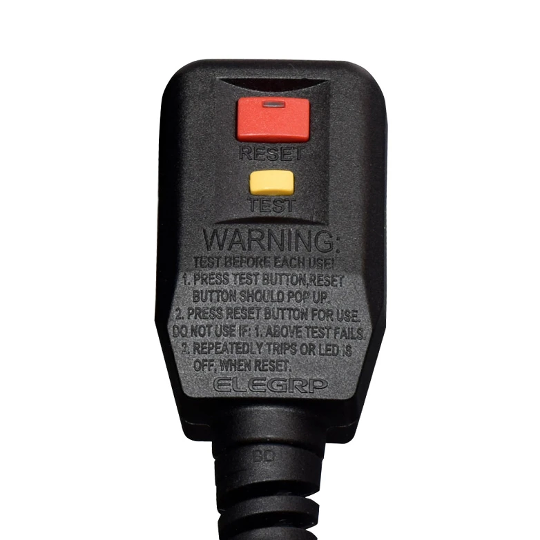 15 А, 2 зубца, портативная Замена ALCI, прямоугольный Сертифицированный ALCI штекер, самотестирующийся штекер