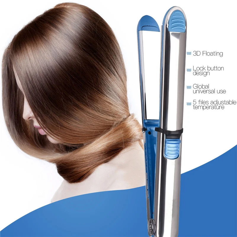 Titanium hair straightener homeuse hair straightener flat iron 2 in 1 hair curler straightener