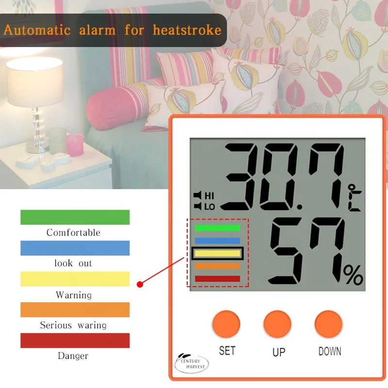 
CH-912 Baby Room LCD Indoor Outdoor Temperature Digital Alarm Clock Instant Thermometer Household Thermometers 
