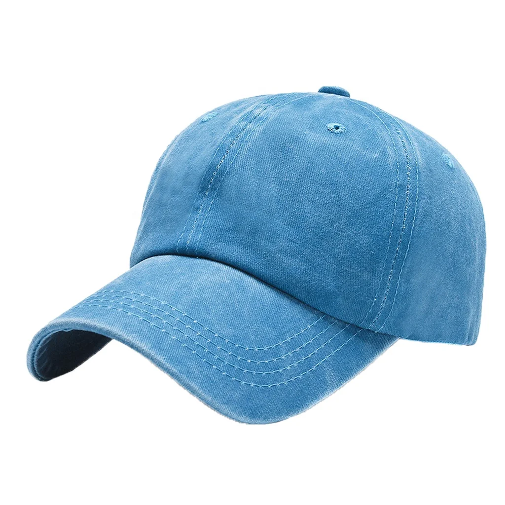 Wholesale Cheap Multicolor Blank Custom Logo 6 Panel Cotton Washed Running Sports Baseball Caps