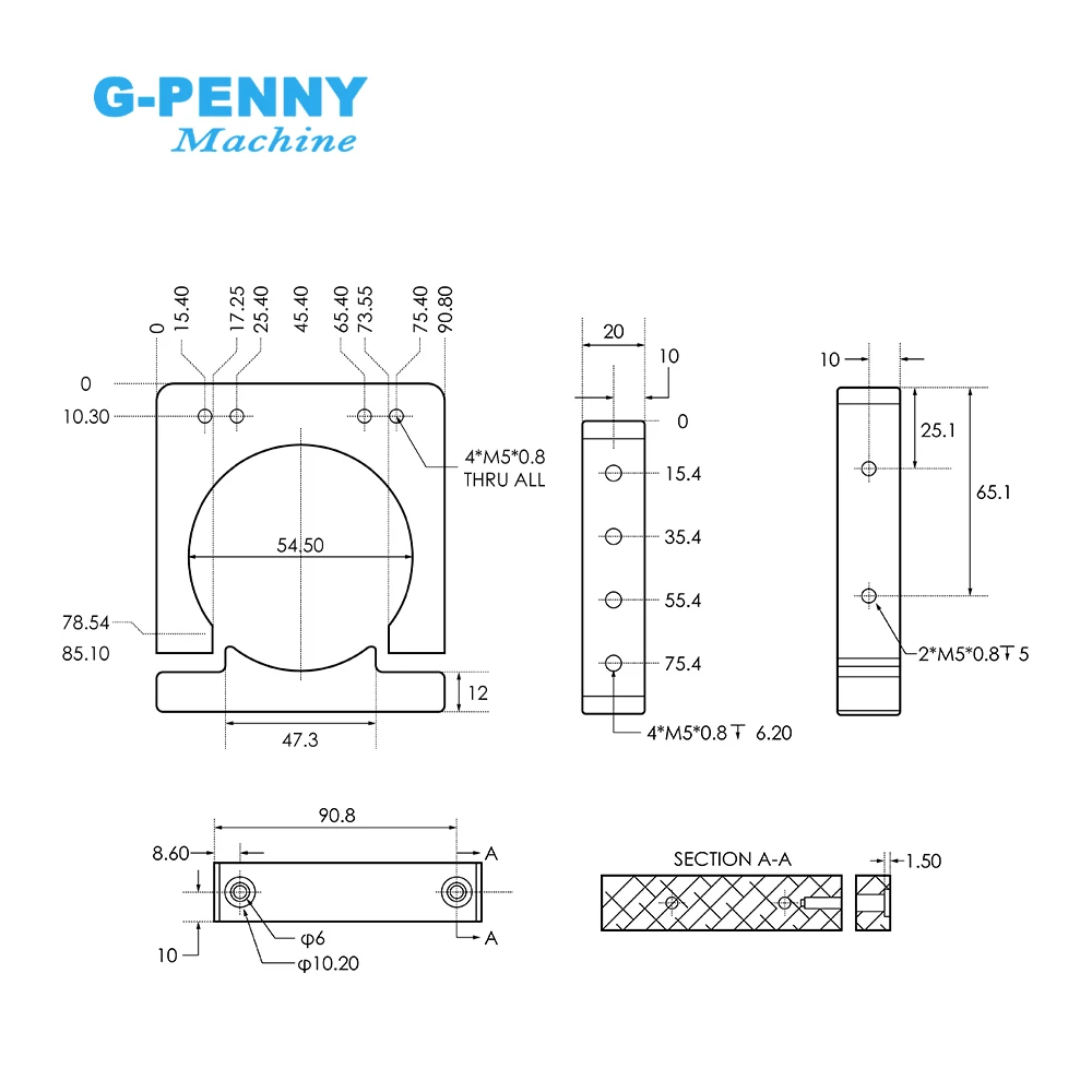 G-Penny Open builds Open construction 65mm/80mm Fixture Aluminum Clamping Bracket For CNC Spindle Motor