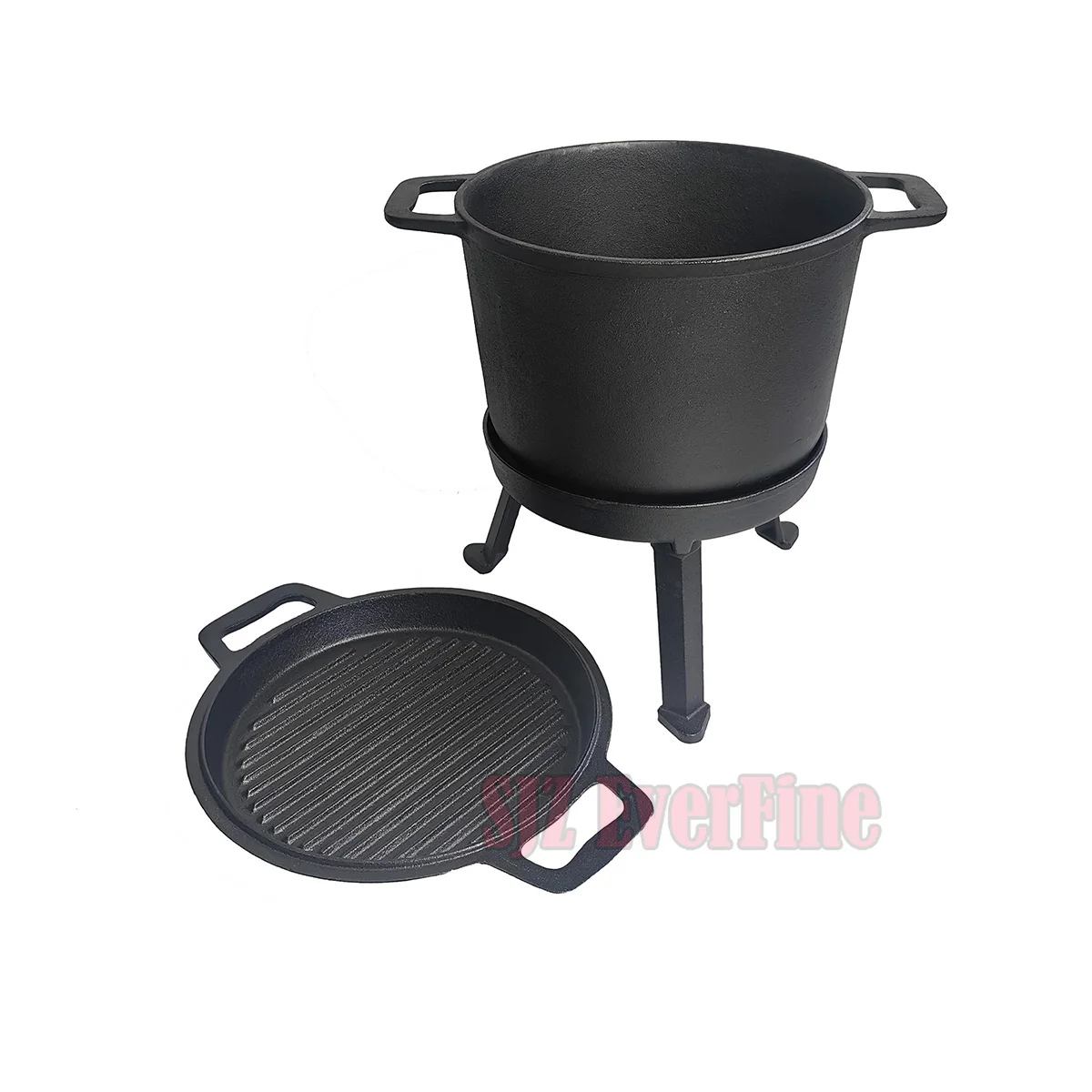 7L Enameled cast iron camping pressure cooker Poland cauldron three leg meat hunting pot