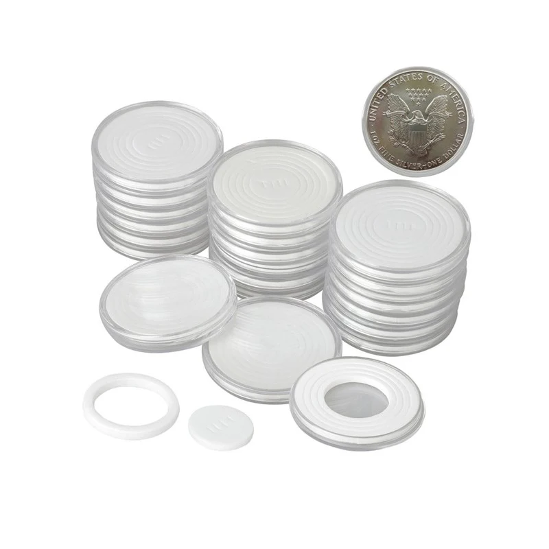 Gold Coin Collecting Protective case 46/38/30/25/20mm Coin Capsules Storage Holders with Adjustable Ring Pads