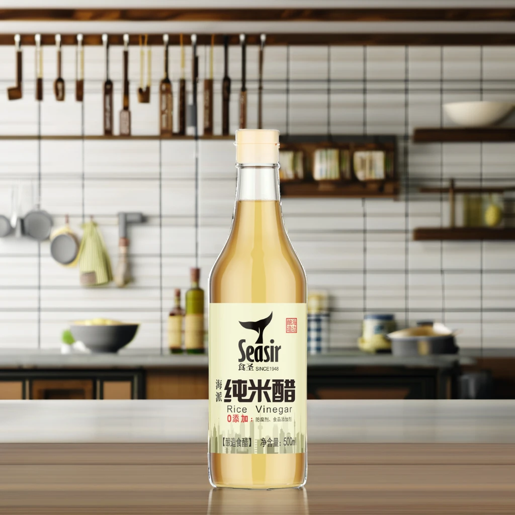 OEM 500ml Kosher Certified Glass Bottle Brewed Rice Vinegar without Additives Raw Processing Halal Certified