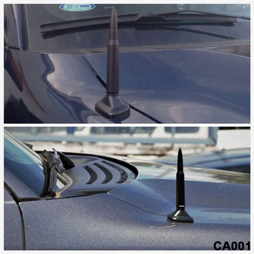 Amazon hot selling modified decoration car antenna 3 colors bullet universal car antenna car roof rear wing