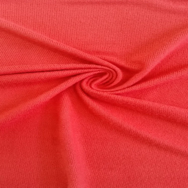 Hot sale excellent soft hand felling polyester/spandex knitt red hacci brush fabric for sweaters