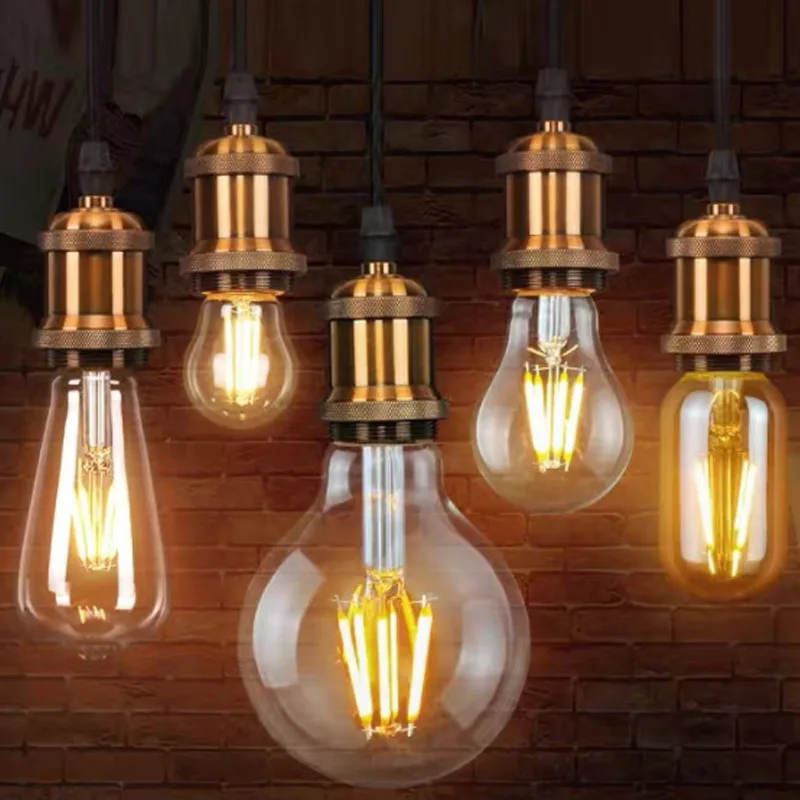 G95 4W 2700K glass clear smoky milky amber cover dimmable vintage edison led bulbs
