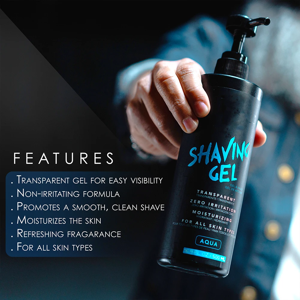 Beard Care Private Label Barber Shaving Gel Aloe Vera Vitamin E Moisturizing Soothing Mens Grooming Shaving Gel For Men