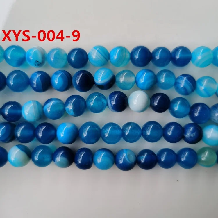 8mm Colorful Stripe Agate Beads Round Loose Beads