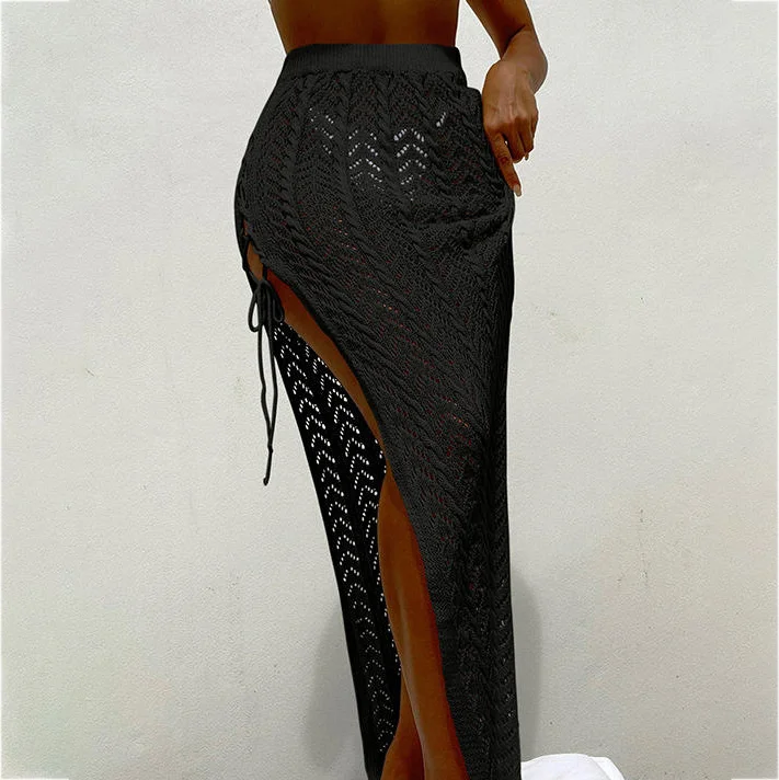 Women Sexy High Leg Cut Crochet Beach Cover Up Beachwear 2023 New Summer Outfits Club Dresses