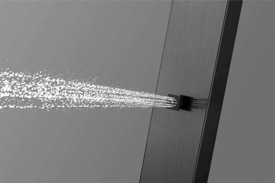 Gentory 316 brushed finish stainless steel free standing beach shower with body jets outdoor shower manufacturer S322-2