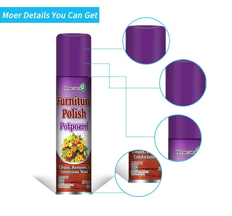 
Natural beeswax furniture polish 10oz oem wood floor home furniture aerosol spray bottle furniture polish 