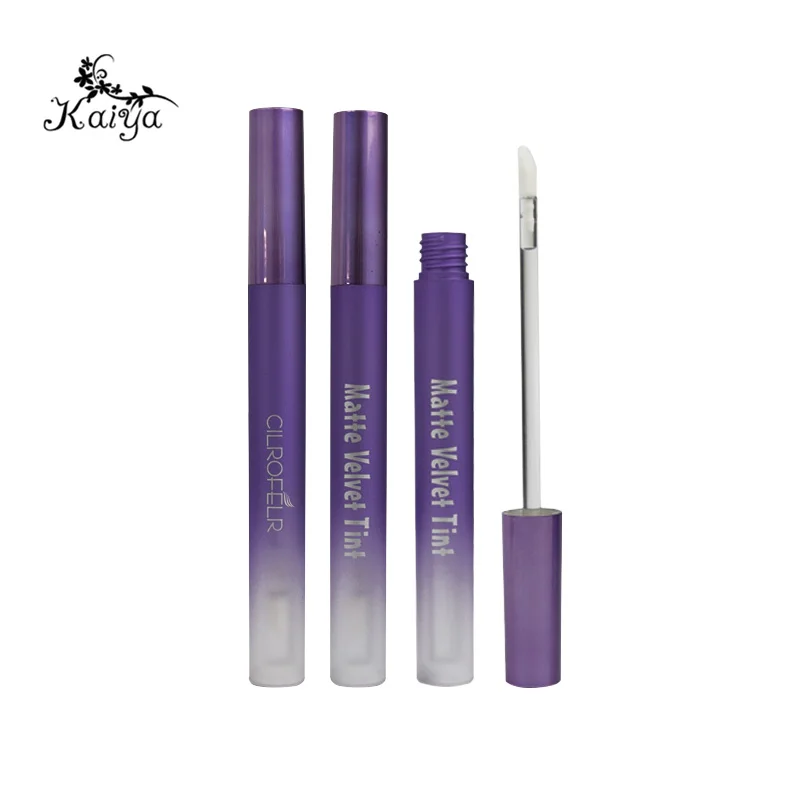 Factory wholesale round-shaped purple gradient liquid lipstick packaging lipgloss plastic bottle empty lip gloss containers tube