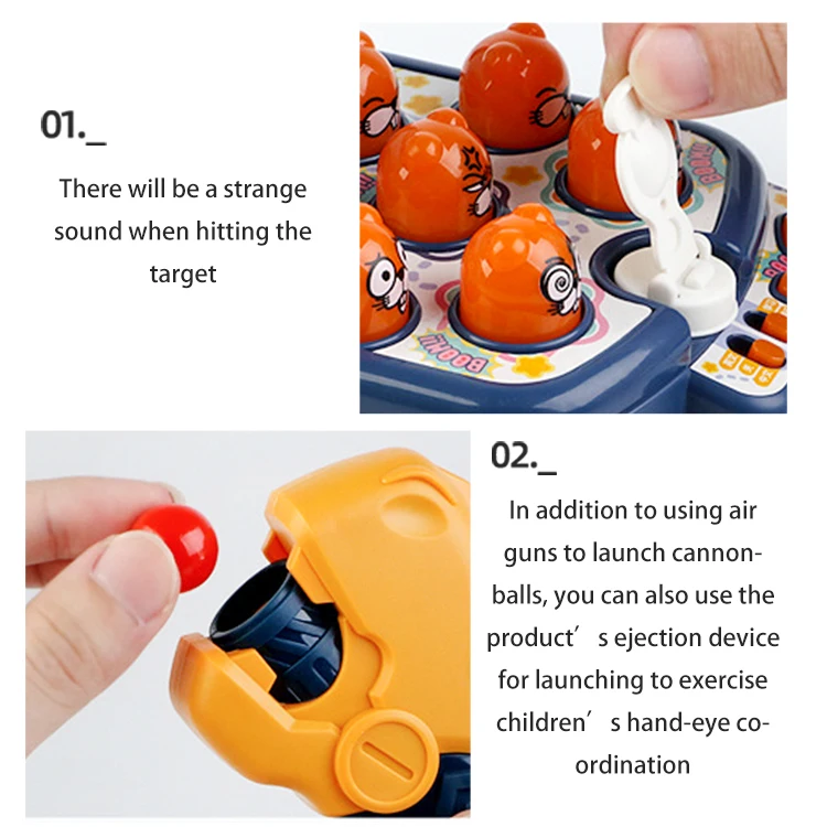 2021 newest product kids table games 4 in 1 hippo fighting gopher dinosaur air gun with 10 bullets