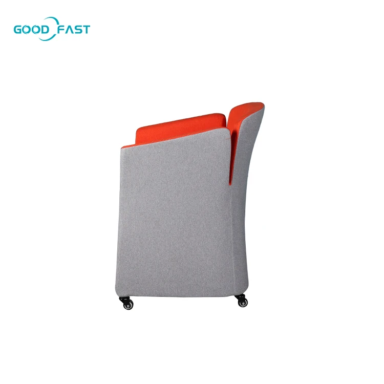Mid-Century Designer Living Room Furniture Hotel Luxury Office Meeting Room Fabric Conference Arm Lounge Chair with Wheels