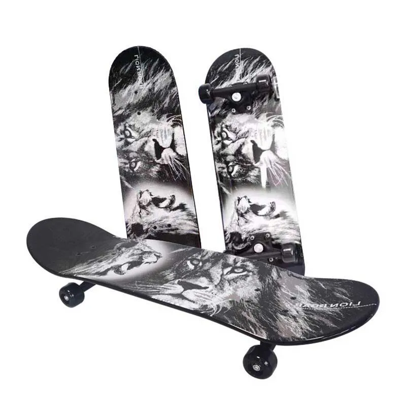 New Technology 28x8inch Shinny Graphic Decks Double Kick Concave Plastic Skateboard With Pvc Wheel Pp Truck Abec-5 Bearing