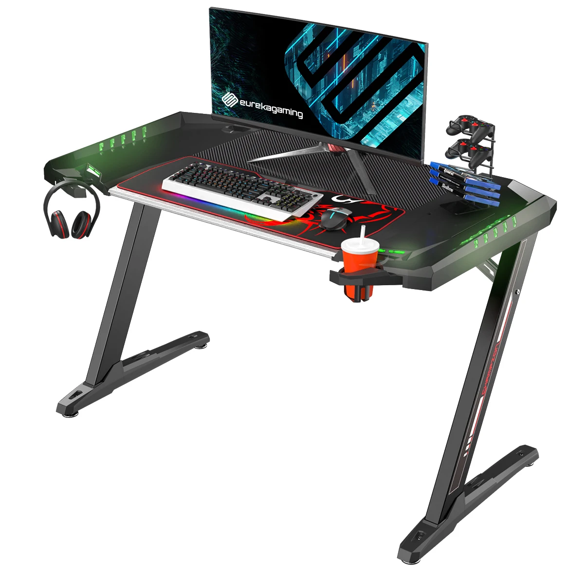 Z2 Wholesale gaming pc desk computer racing table with RGB LIGHTS