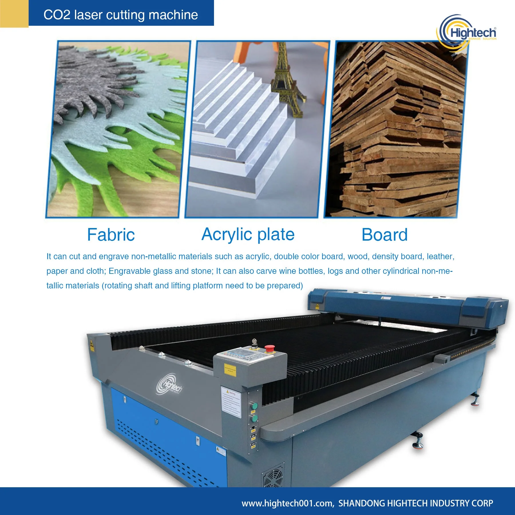 Auto focusing 1325 Co2 laser cutting machine of 150w 180w