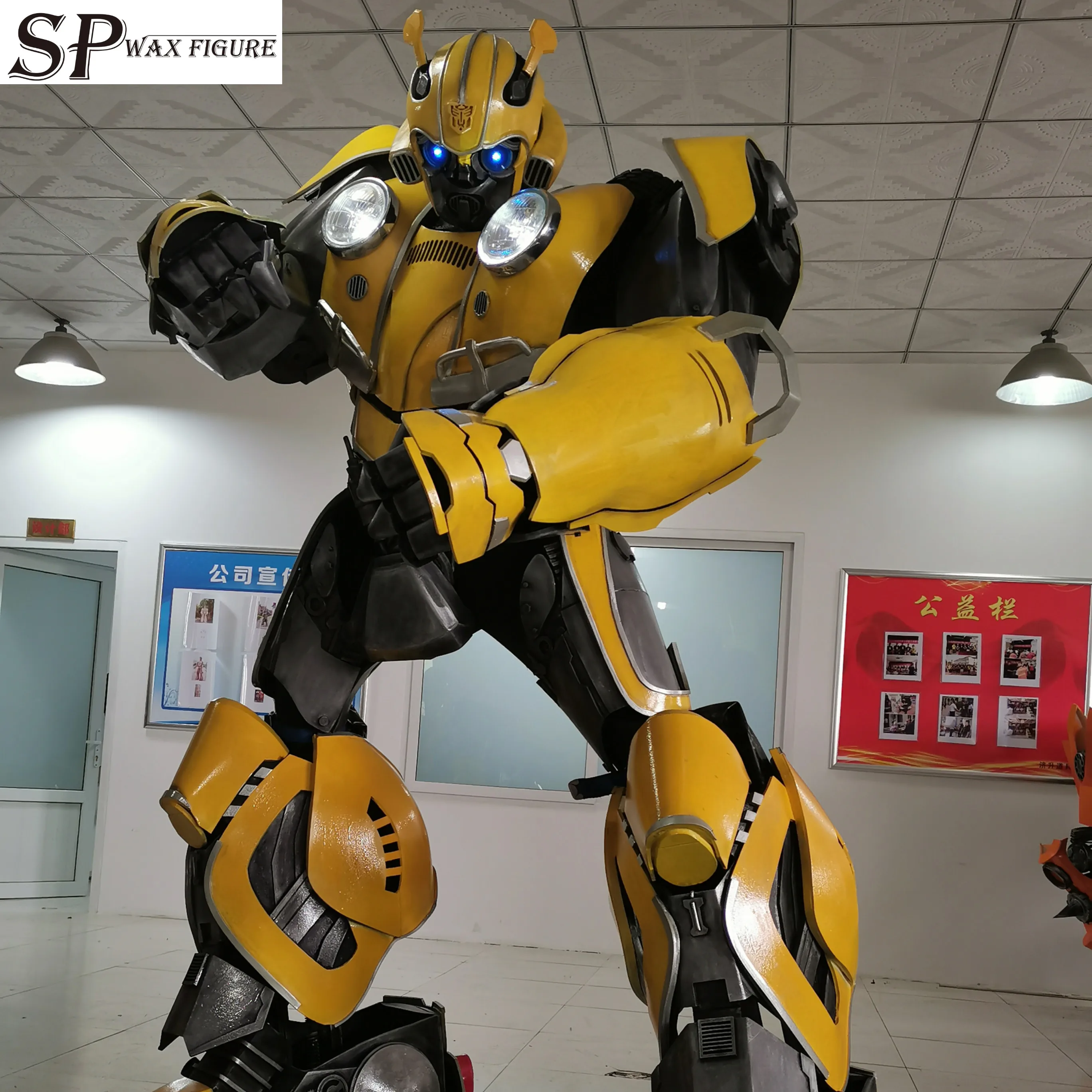 2019 Amazing Realistic Human Control Robot Props Costumes,  LED Eyes Bumblebee Robot Costume Suits, transformer costume