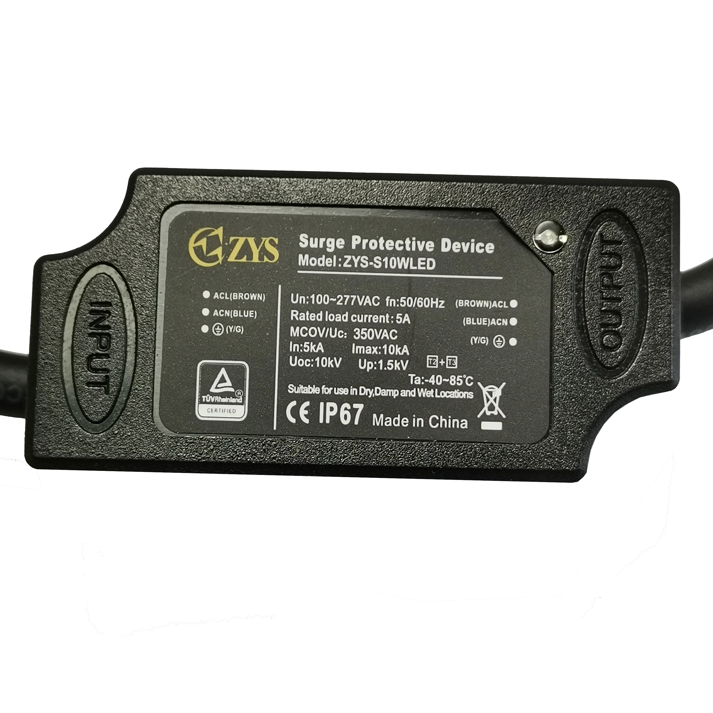 High Quality 5 Years Warranty 10kV 10kA Series Connection LED Lights Street Light SPD IP67 Uc 277V