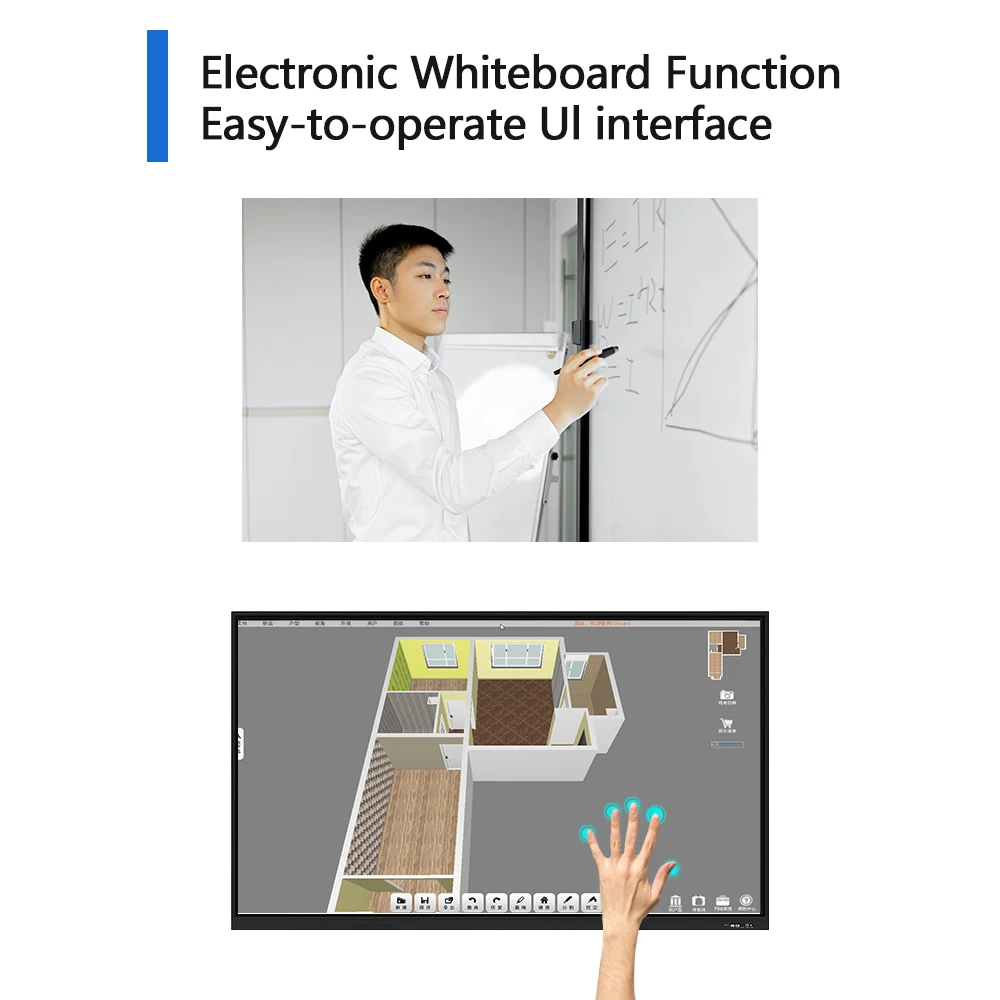 82-Inch All-In-One lcd panel Interactive LED Screen Display Smart Board Whiteboard for Classroom