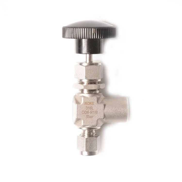 Двойные наконечники из нержавеющей стали игольчатый клапан 90 градусов/Встраиваемая крышка Двойные наконечники угловой игольчатый клапан