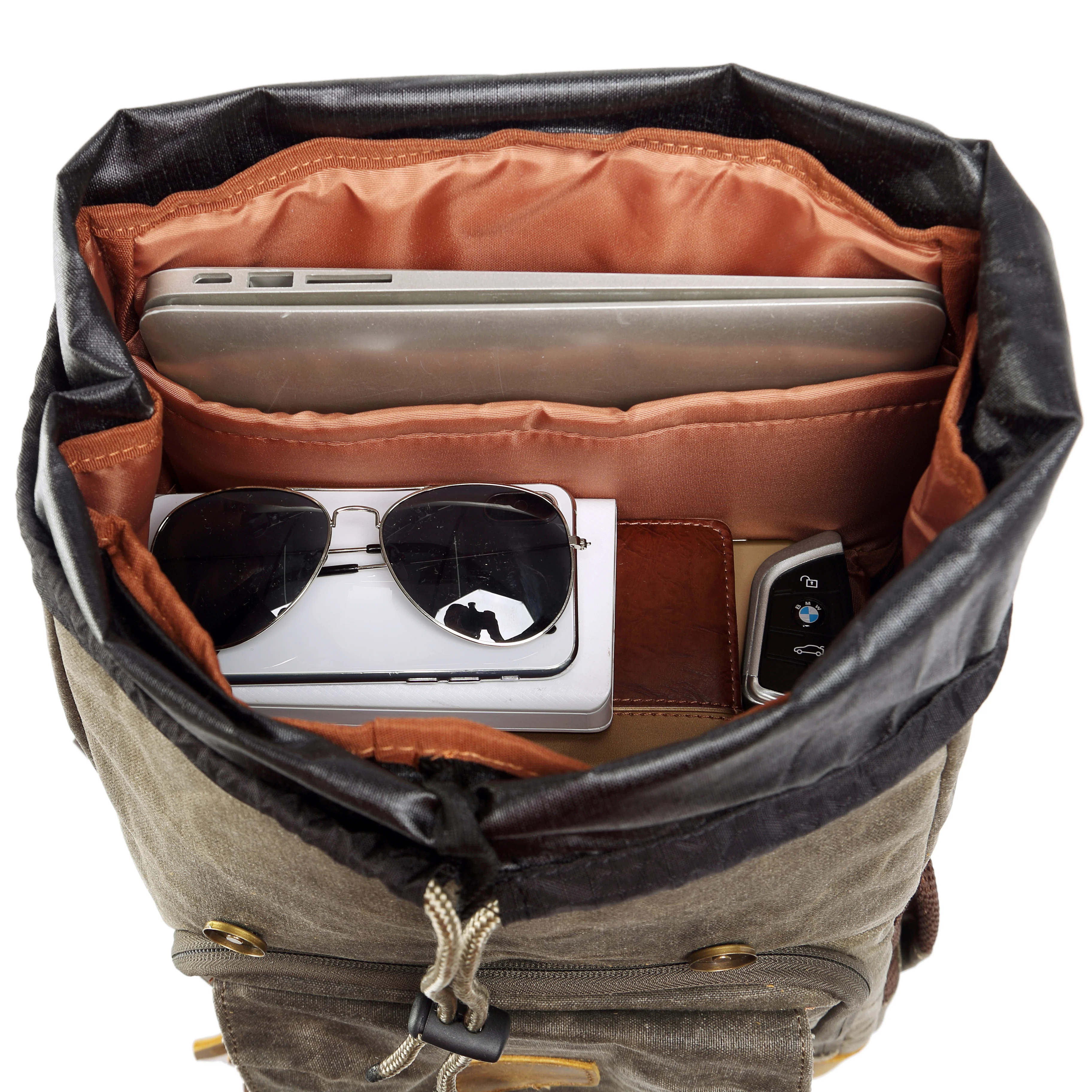 
Trendy vintage waterproof canvas leather women 45l DSLR camera and laptop back bag camera bag for camera 