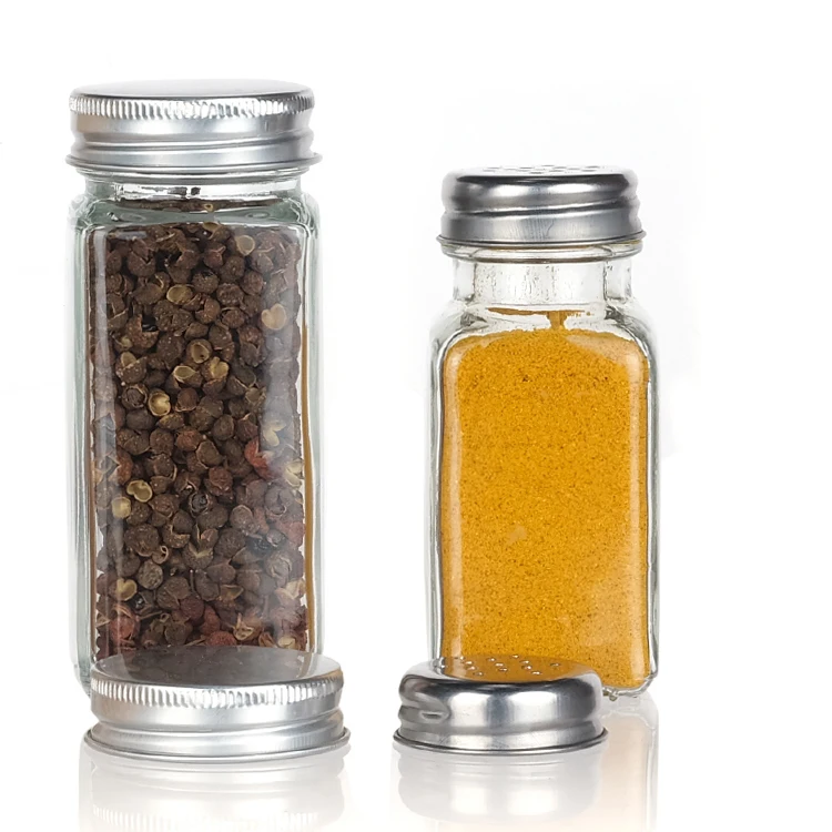 Wholesale 120ml Small Glass Bottle Silver Screw Cap Empty Jar Container Mini Spice Storage Jars Containers