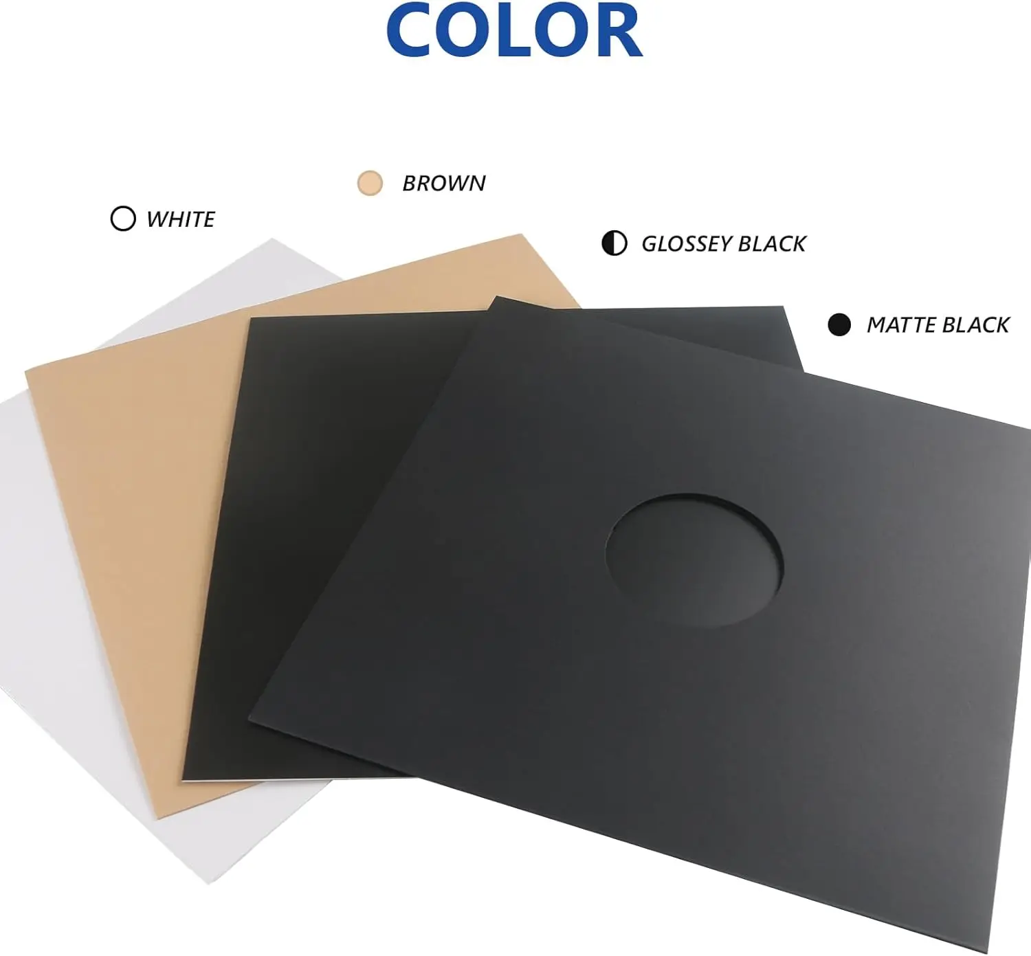 Black  Vinyl Record Sleeves 33 Rpm Record Inner Sleeves DIY Vinyl Covers Outer Album Jackets Blank Record Paper