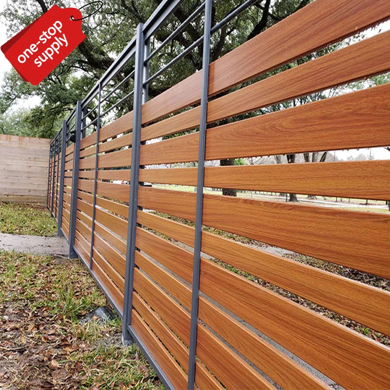 Privacy decorative courtyard waterproof powder coating vertical black aluminum panel fences