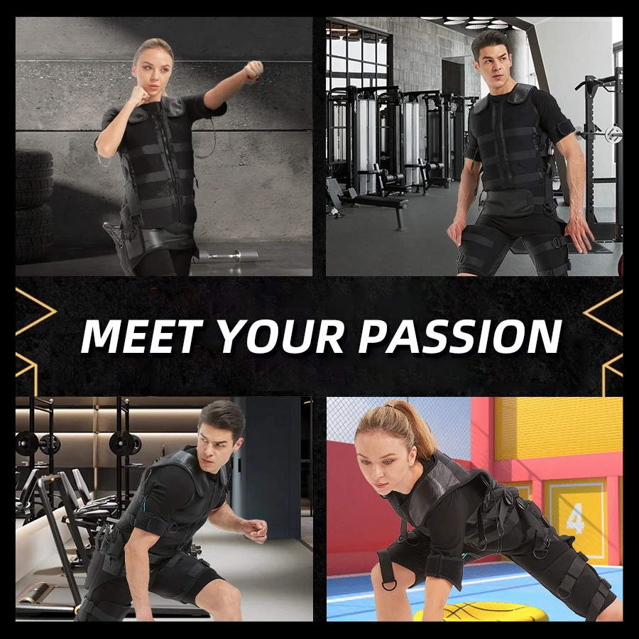 Fat Burning Enhance Muscle Strength with EMS Split Vest Body Suit - Flexible Adjustment for Effective EMS Gym Training
