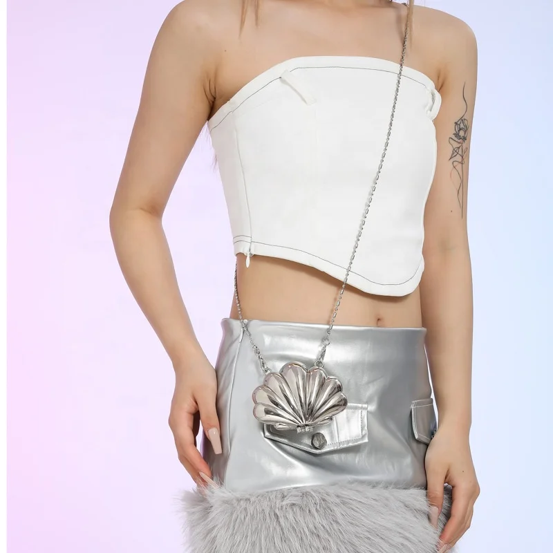 Fashion Summer New Products 2024 Chain Ladies Waist Sea Shell Purse Bag Women for Party Mini Lipstick Coin Pure