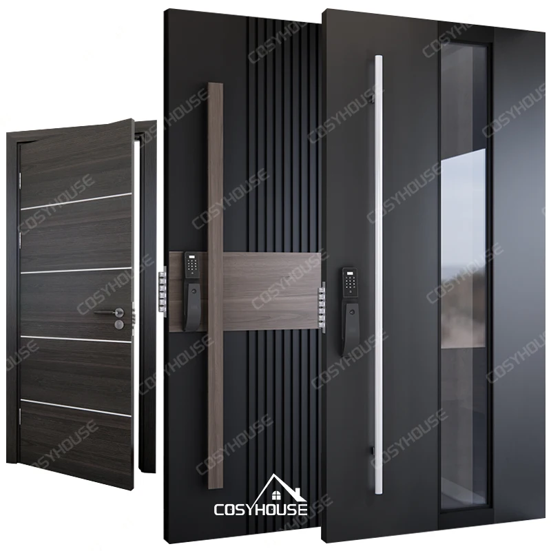 Chinese 2024 latest design security front door security metal door exterior security entrance front doors with glass insert