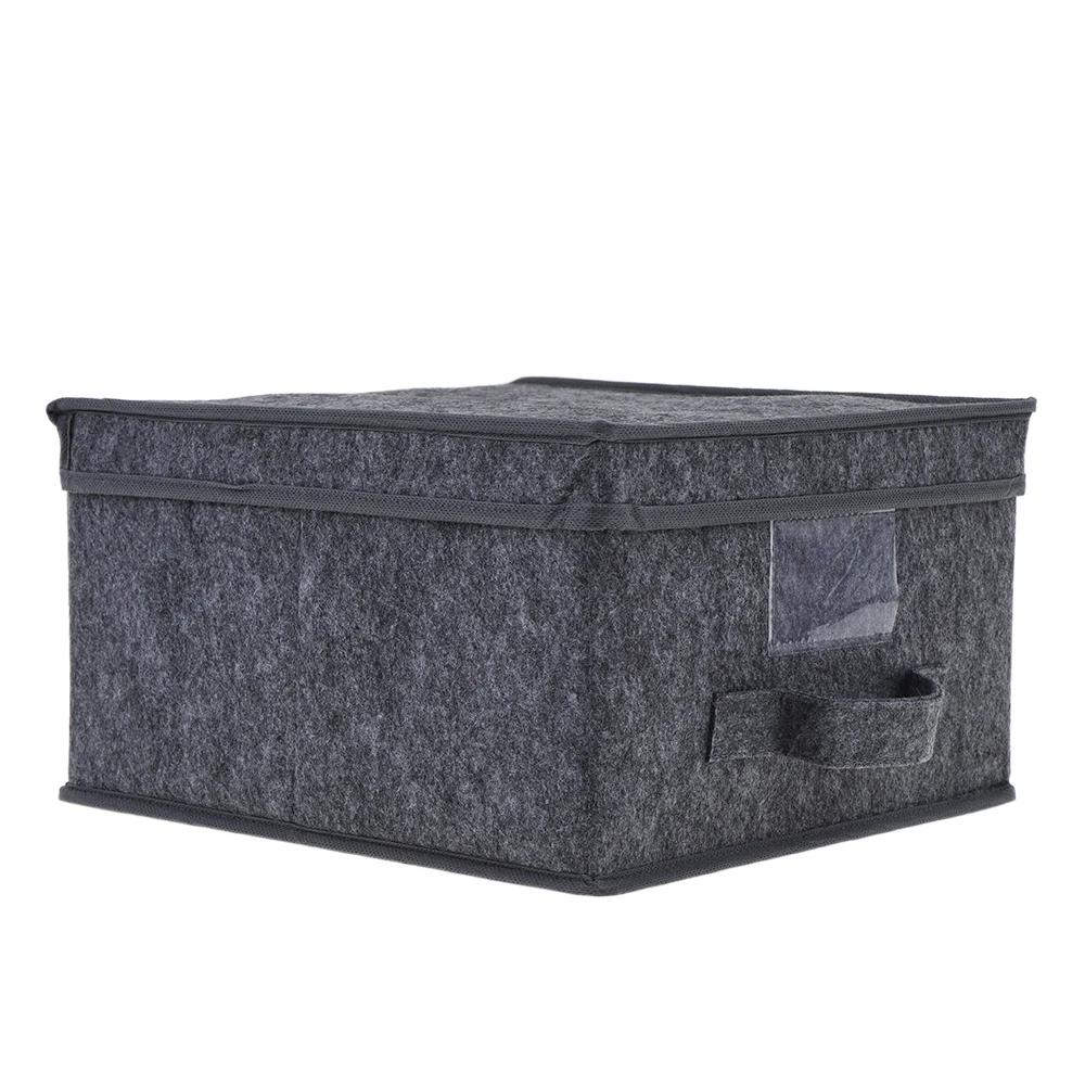 Eco friendly reusable folding soft closet organizer felt box custom design hanging closet organizer with lids