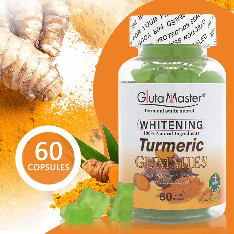 Private Label Tumeric Gummies Vitamins Strenghtens Immune Defenses Boosts Whitening Skin Health Turmeric Gummies Supplement