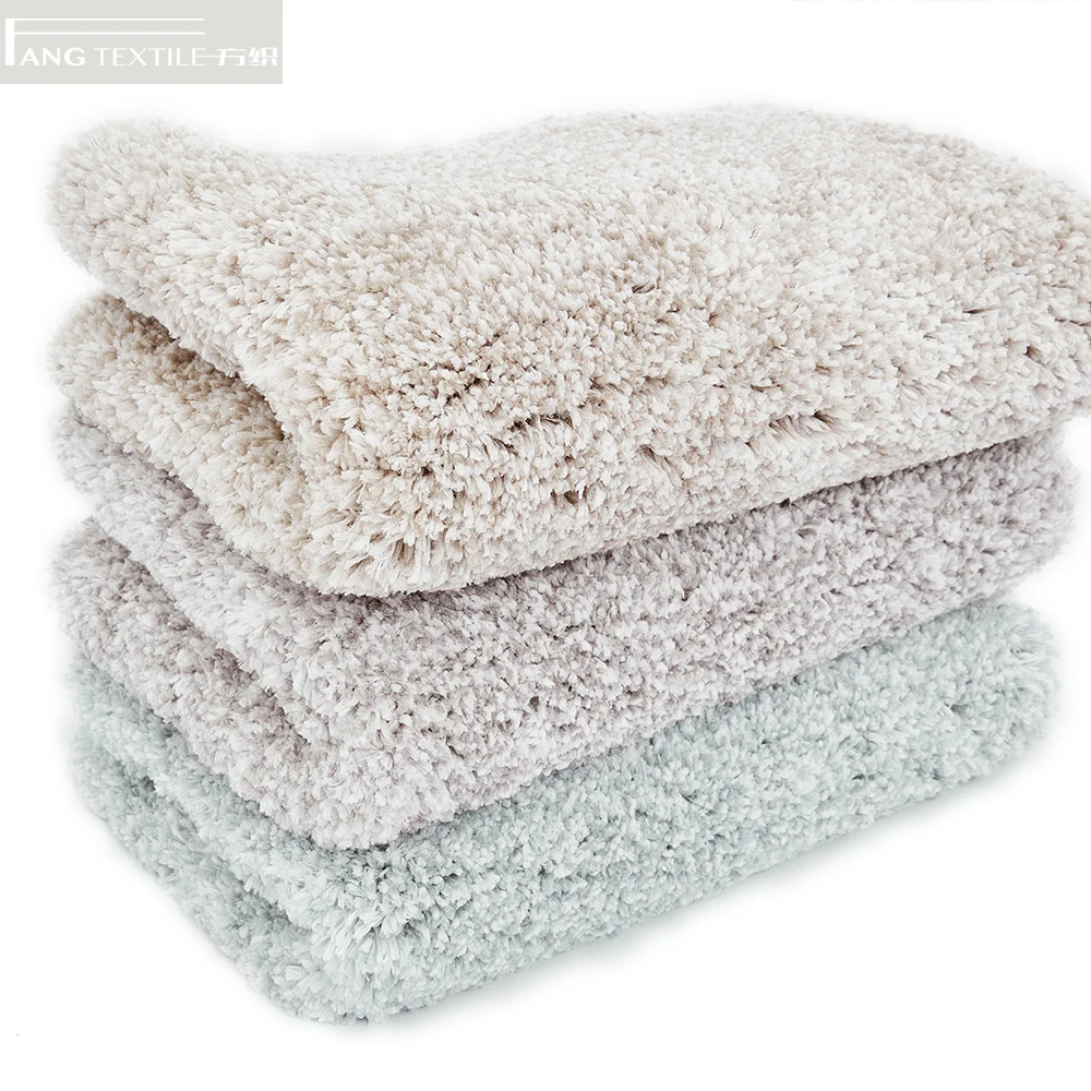 
Washable Bathroom Floor Mats Tufted Microfiber Polyester Shaggy Absorbent Bath Mat Sets 