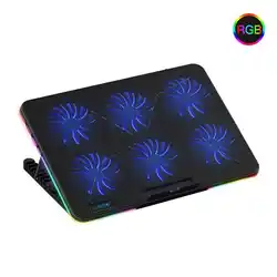 Охладитель для ноутбука, база для игрового ноутбука 11-17 дюймов, USB-вентилятор, бесшумная стабильная подставка, охлаждающая база RGB для PS4