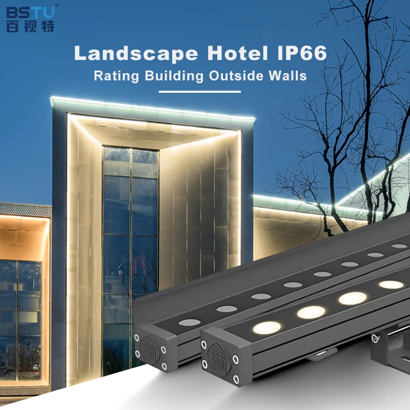 Outdoor programmable landscape decoration light with variable color 4in1rgbw high-rise building wall washer light