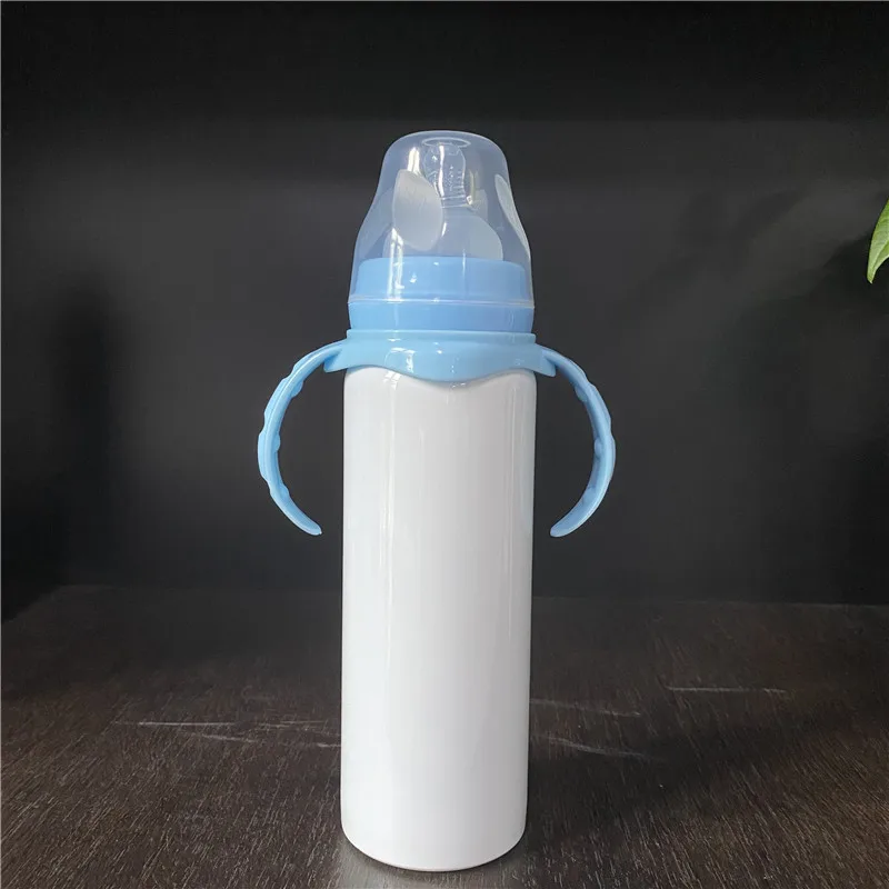 RTS США посуда дом 8 унций DIY белые заготовки sippy детские бутылочки для кормления с силиконовыми выемками сублимационной