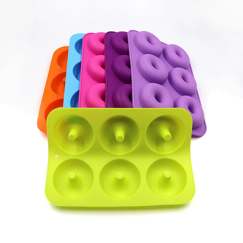 Лидер продаж на Amazon, 6 чашек, силиконовая форма для выпечки в виде пончиков/антипригарная форма для пончиков