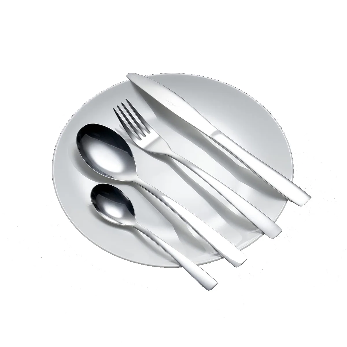 24pcs Mirrored Antique Silver Salad dinner Silverware Set for Restaurant